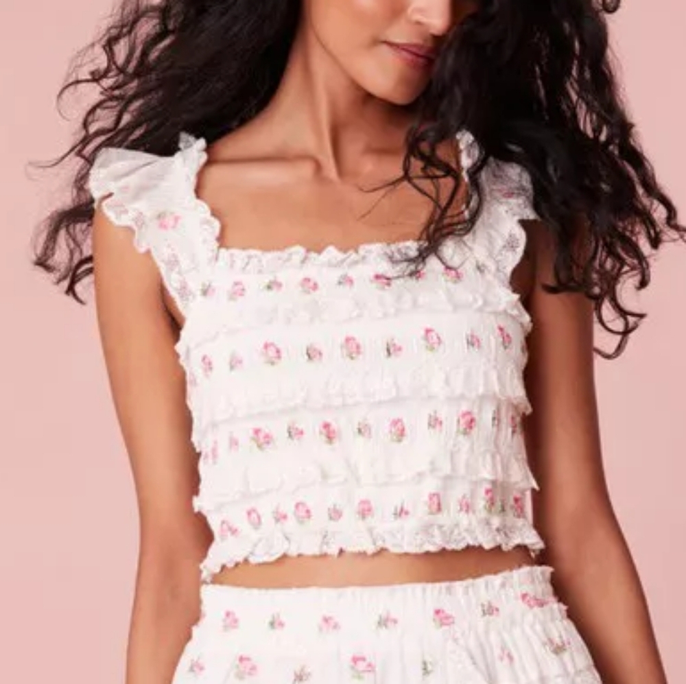 White Lace Floral Top